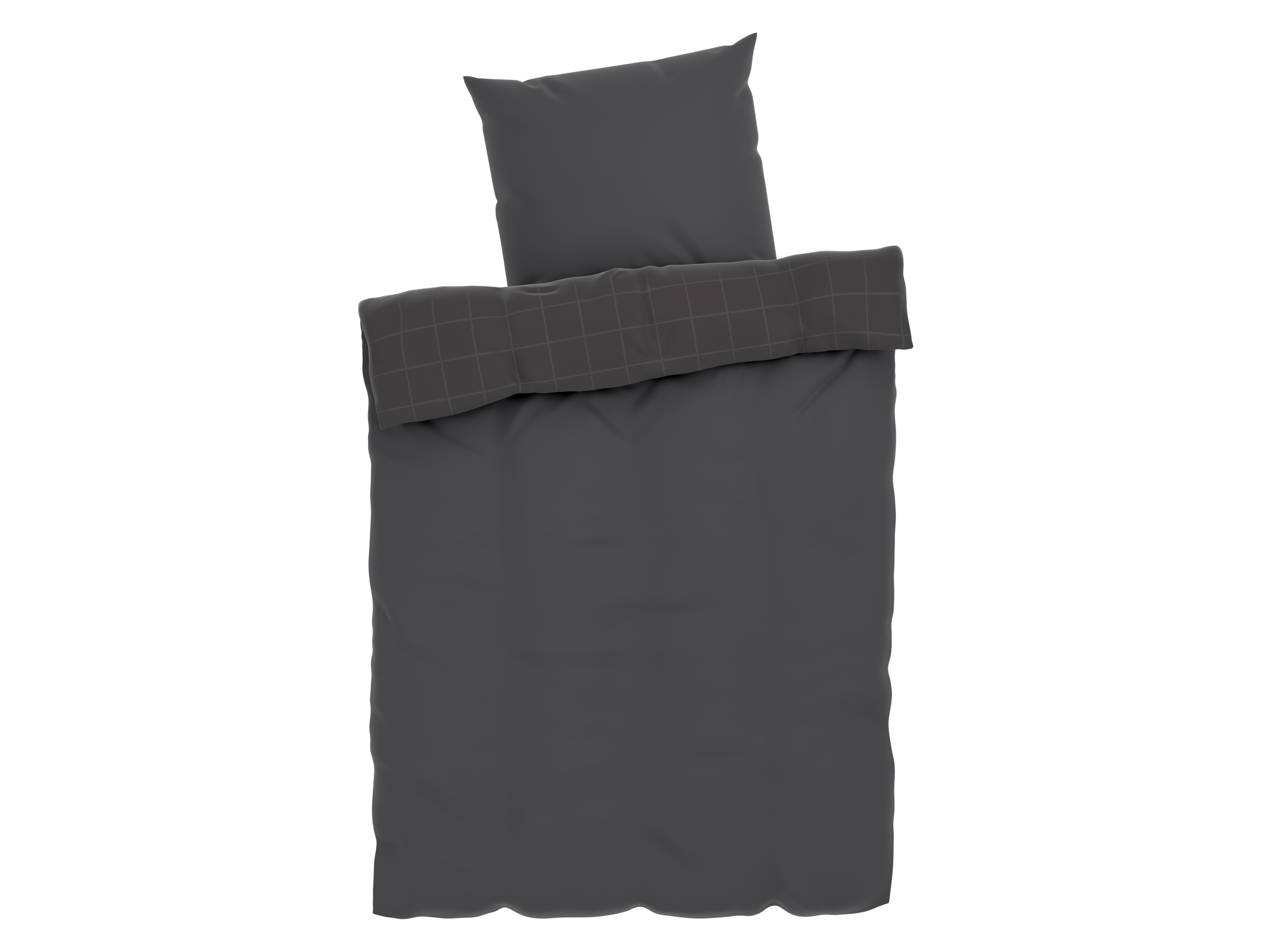 Thumbnail - LIVARNO home Satin-Wendebettwäsche (Karo/anthrazit)