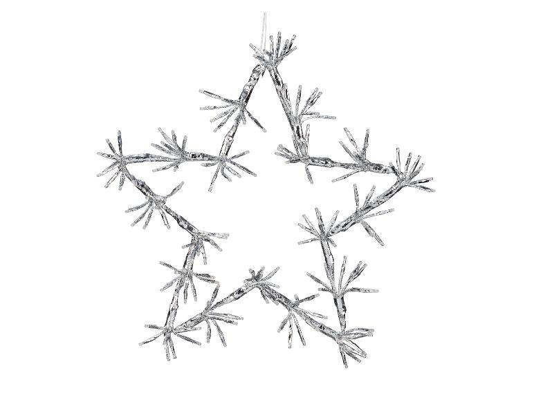 Silberner Deko-Stern mit LED-Lichtern, für Weihnachten