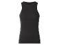 Schwarzes geripptes Tanktop mit Rundhalsausschnitt