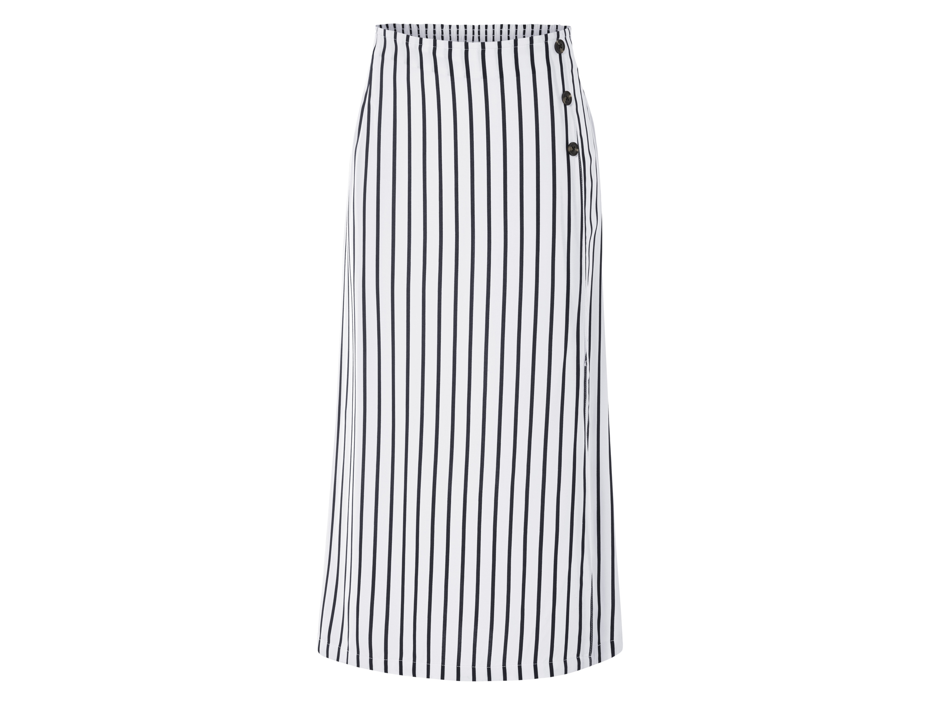 esmara® Damen Rock Midi (Streifen, L(44/46))““ | schwarz