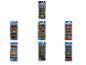 Sechs Hot Wheels Autos in Verpackungen mit verschiedenen Themen, wie Nightburnerz, HW Getaways, HW Flames und Retro Racers.