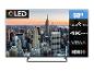QLED Smart Tech 50'' 4K Ultra HD Fernseher mit Vidaa und HDR10, zeigt Stadtpanorama.