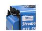 Blauer Generator mit schwarzem Griff und der Aufschrift „Strome GSE 55“.