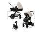 Kinderwagen mit Babywanne und Sportsitz, Maße in cm, klappbar.