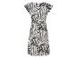 Midi-Kleid mit schwarz-weißem Zebra-Muster.