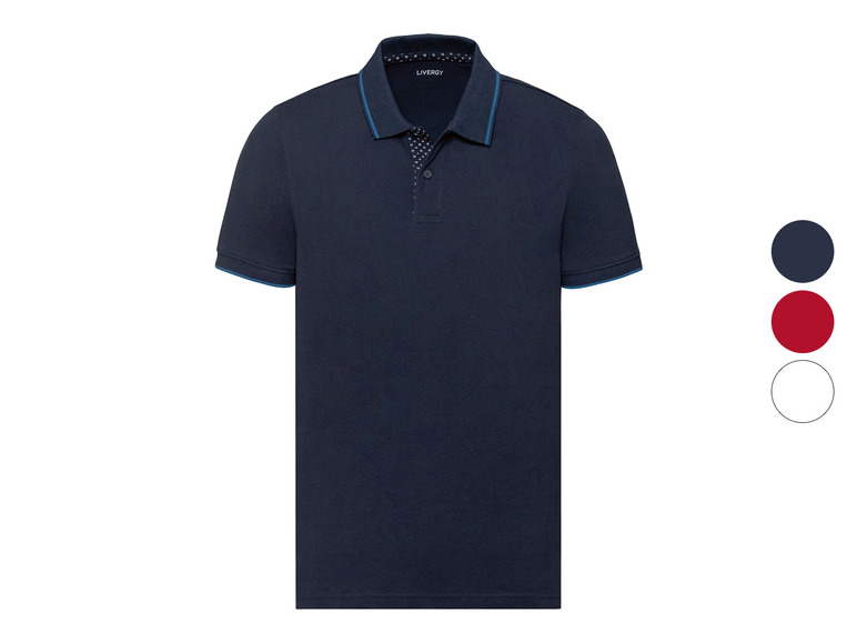 Gehe zu Vollbildansicht: LIVERGY Herren Poloshirt, kurzarm, aus hochwertiger Pikee-Qualität - Bild 1