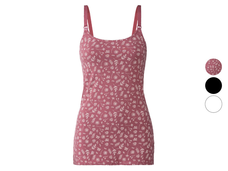 Ein rosafarbenes Still-Top mit Blumenmuster.