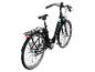 ZÜNDAPP Z510 700c E-Cityrad für Damen, 28 Zoll, schwarz mit blauen Akzenten.