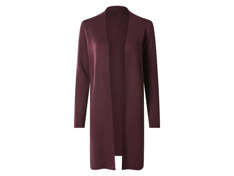 Lange bordeauxrote offene Strickjacke für Damen