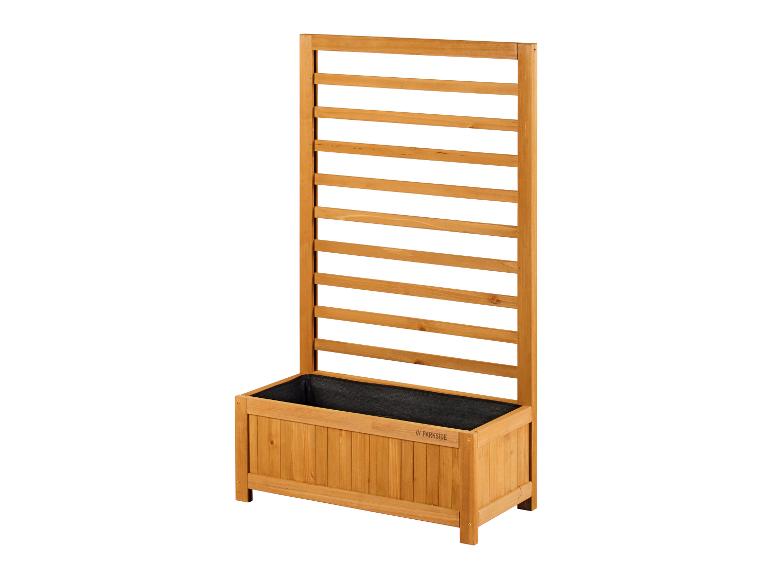 Ein Holzpflanzenkasten mit einem Gitter von Parkside.