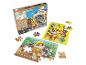 Set aus drei Holzpuzzles mit Baustellen-Thema und Welpen-Charakteren.
