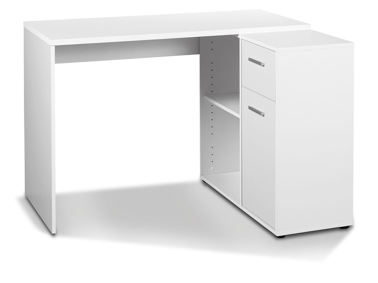 Gehe zu Vollbildansicht: LIVARNO home Schreibtisch mit Schrankelement, weiß - Bild 1