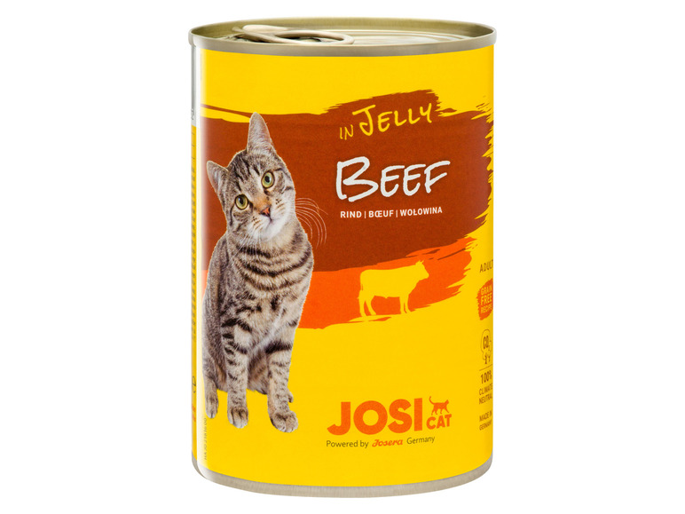Gehe zu Vollbildansicht: JosiCat Katzennassnahrung Rind in Jelly, 4 x 400 g - Bild 2