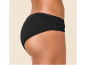 Schwarzer Damen-Slip mit feiner Rippstruktur, Seitenansicht