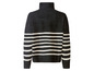 Schwarzer Pullover mit weißen Streifen