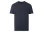 Dunkelblaues Herren-T-Shirt mit Brusttasche, auf weißem Hintergrund.