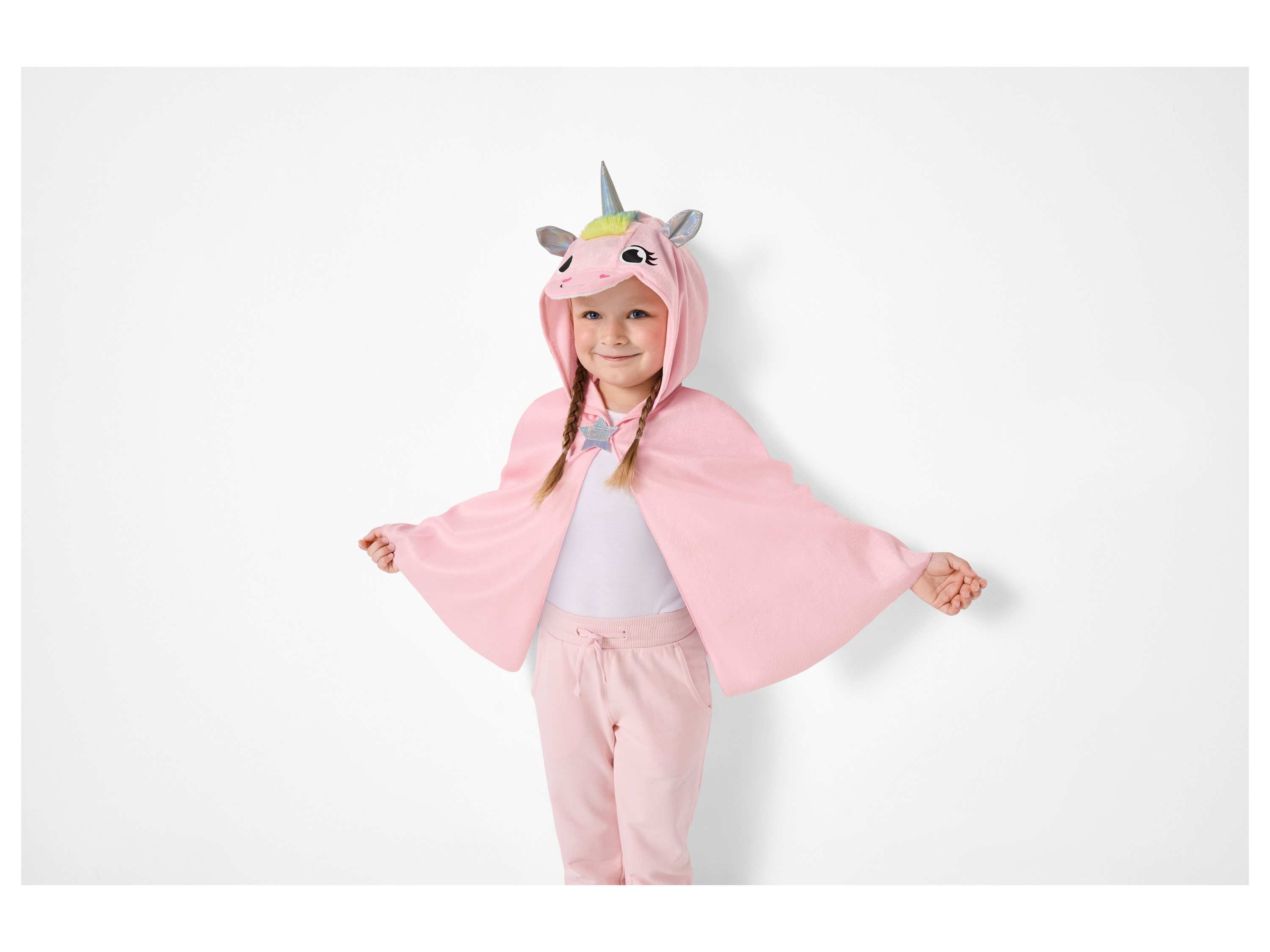 Kleinkinder Mädchen Jungen Umhang Kostüm Plüsch (Einhorn, 98/110) – Bild 2 von 4