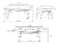 Pläne von ausziehbaren Tischen: Maße und Details.