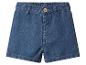 Blaue Jeansshorts für Kinder mit Gummizug und Holzknopf