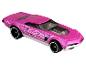 Ein rosafarbenes Hot Wheels Auto mit Flammen.