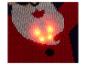 Rot-weißer Strickpullover mit leuchtenden LED-Lichtern