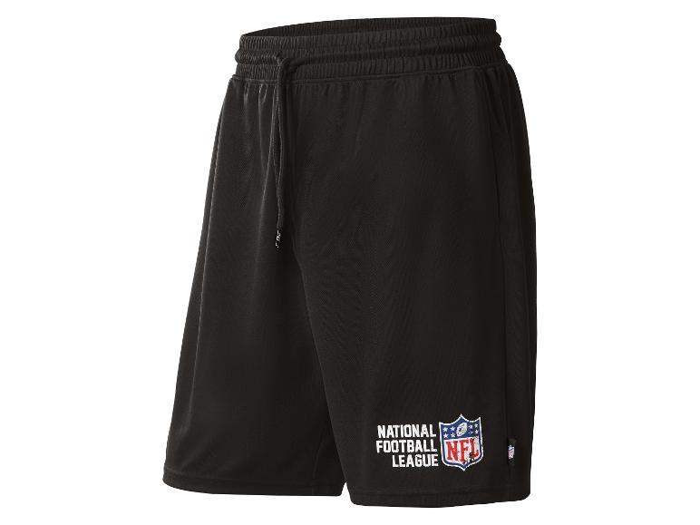 Schwarze Herren-Shorts mit dem Logo der National Football League (NFL).
