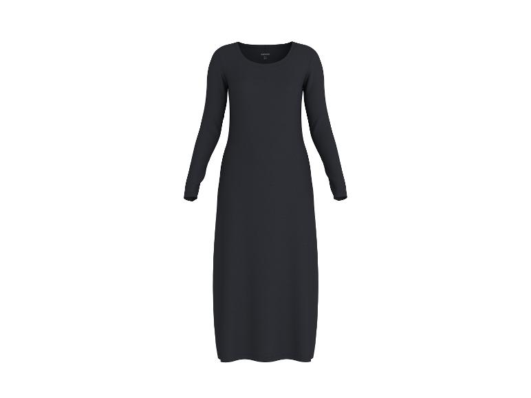 Dunkelgraues Langarm-Midikleid
