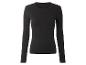 Schwarzes geripptes Langarmshirt
