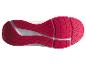 Sportschuhsohle mit rotem Profilmuster und weißen Details.