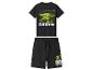Schwarzes Pyjama-Set mit T-Shirt und Shorts mit Grogu-Aufdruck.