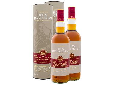 2 x 0,7-l-Flasche Whiskypaket Ben Bracken Speyside Single Malt Scotch Whisky 25 Jahre mit Geschenkbox 41,9% Vol