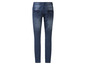 Dunkelblaue Skinny Jeans mit Gesäßtaschen.