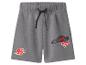 Graue Kinder-Shorts mit Rennwagen-Print und der Nummer 95.