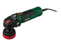 Eine grüne Parkside Schleifmaschine mit rotem Schleifteller