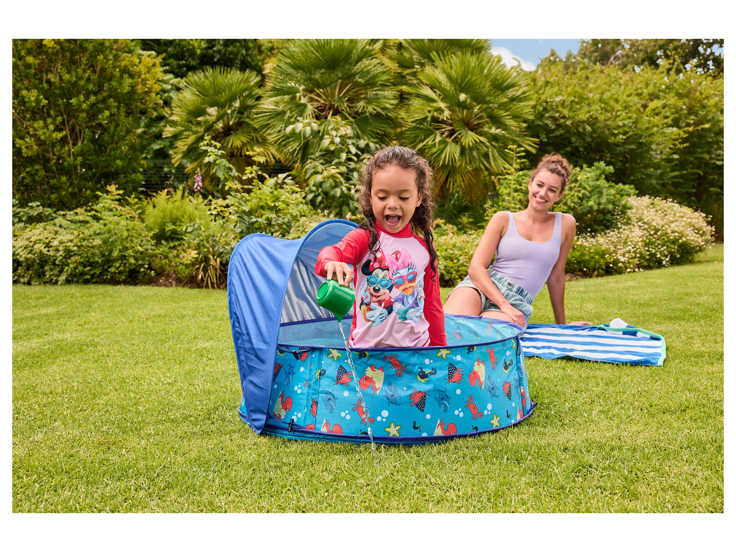 Pop Up Planschbecken, mit Sonnenschutzdach LIDL