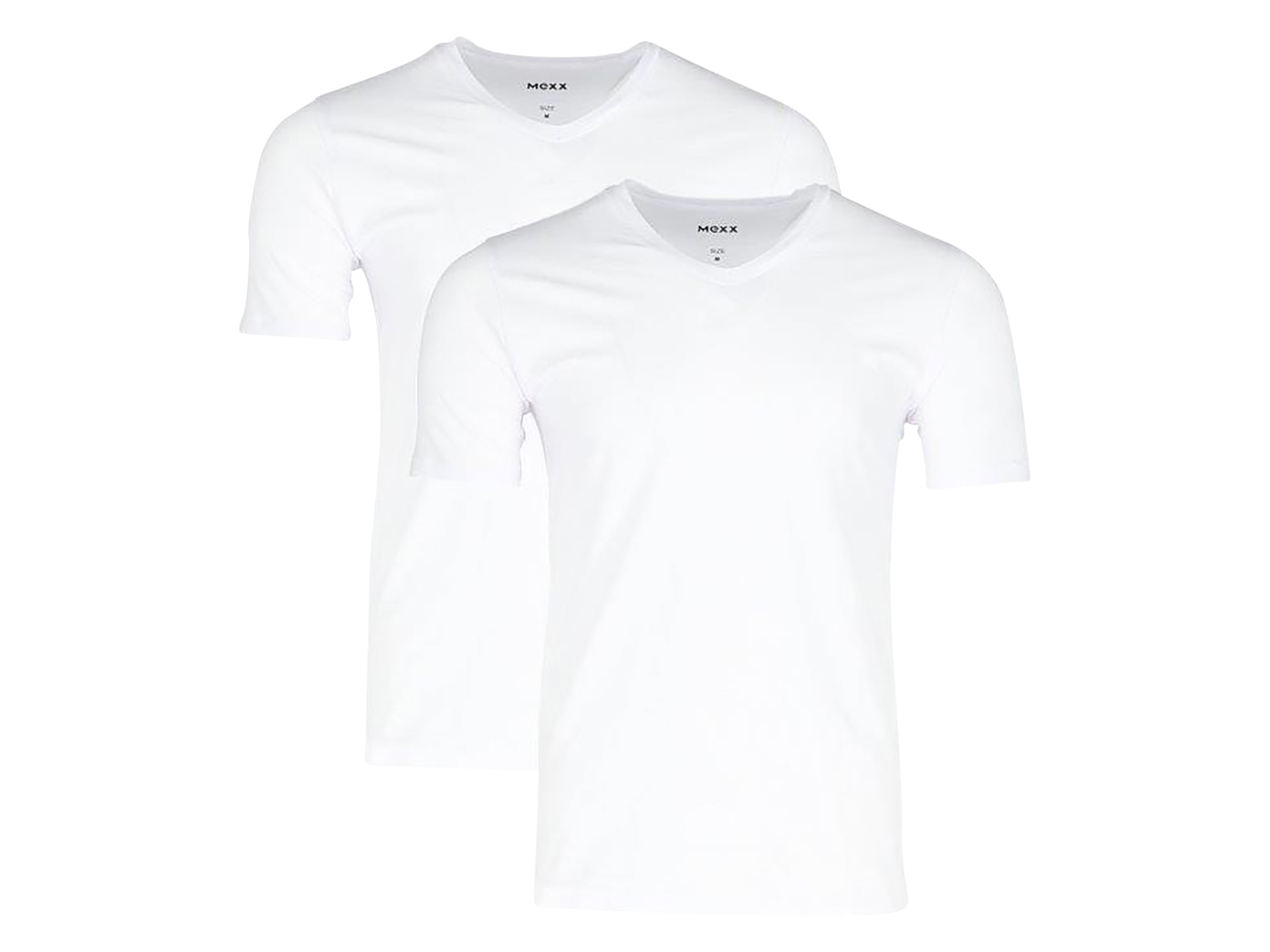 MEXX Herren Unterziehshirt, 2 Stück (V-Ausschnitt, Weiß, XL)