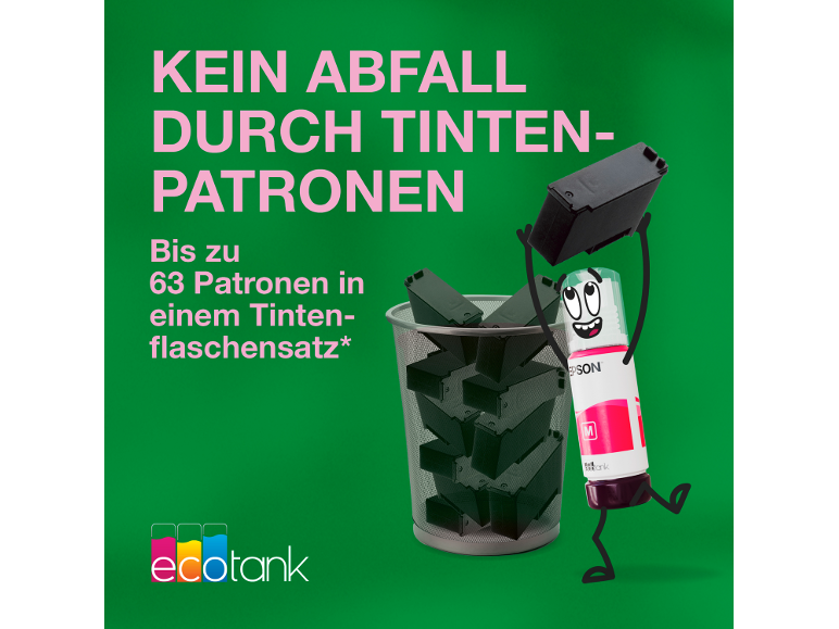 Kein Patronenabfall: bis zu 63 Patronen in einem Tintenflaschensatz.