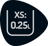 XS: 0.25L Kapazitätskennzeichnung