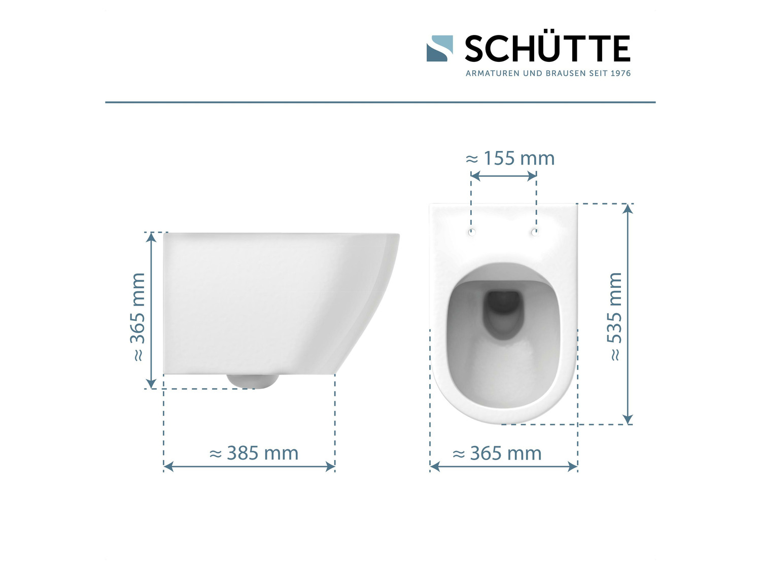 Schütte Wand-WC »TASSONI BOWL«, spülrandlos, weiß