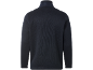 Herren-Langarmpullover in Dunkelblau mit Stehkragen, Rückansicht.