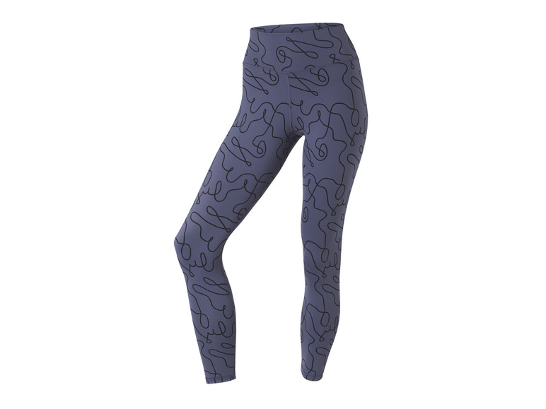 Lila Leggings mit abstraktem Muster.