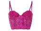 Ein rosafarbener BH mit Spitze und Push-up.