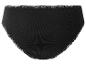 Schwarzer Damen-Slip mit Spitzenbesatz.