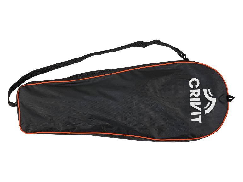 Schwarze Crivit Sporttasche mit orangenen Details.