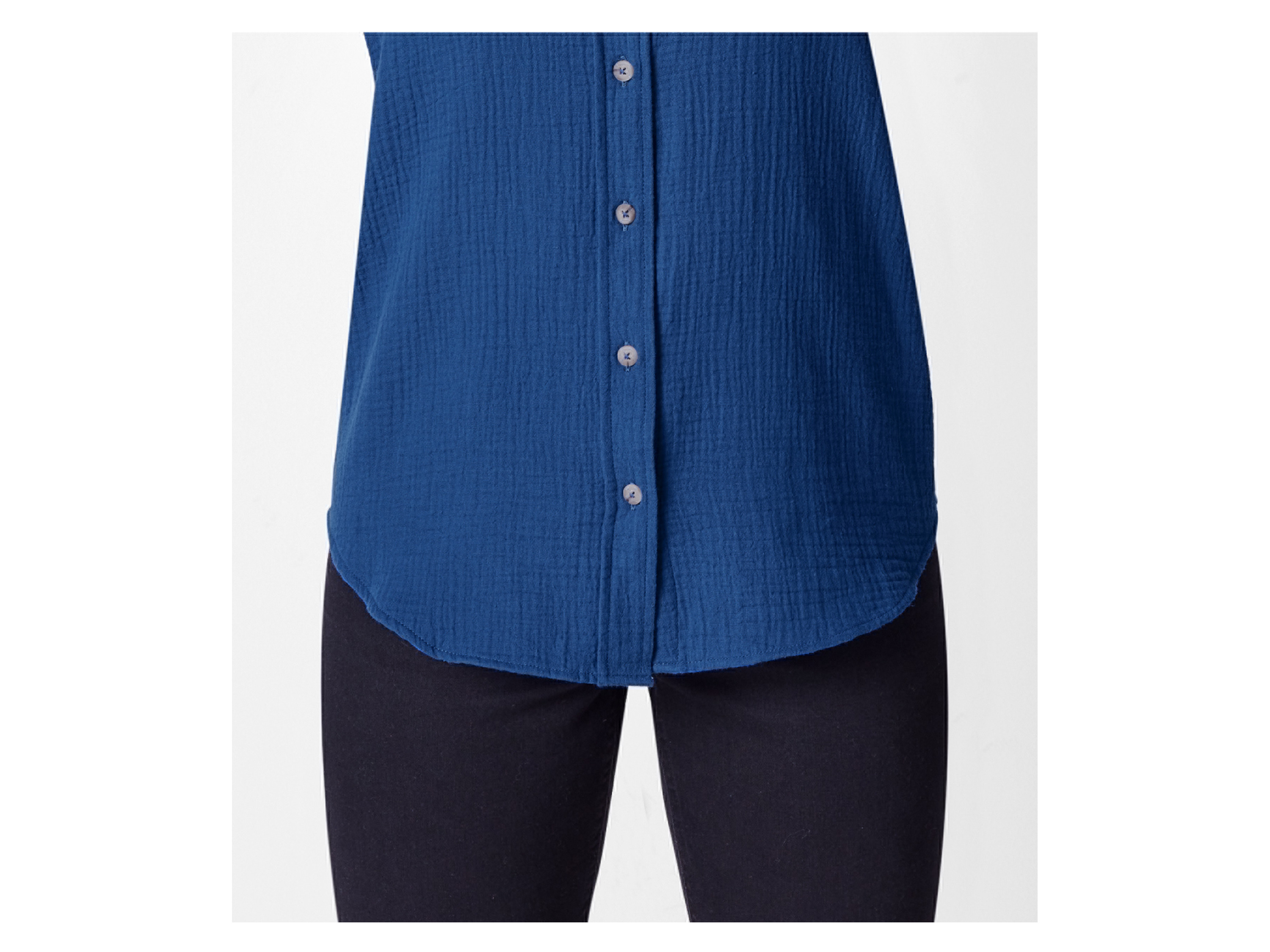 Thumbnail - esmara® Damen Musselin-Bluse, mit Kentkragen (Blau, 40)