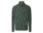 Ein dunkelgrüner Strickpullover mit Reißverschluss.