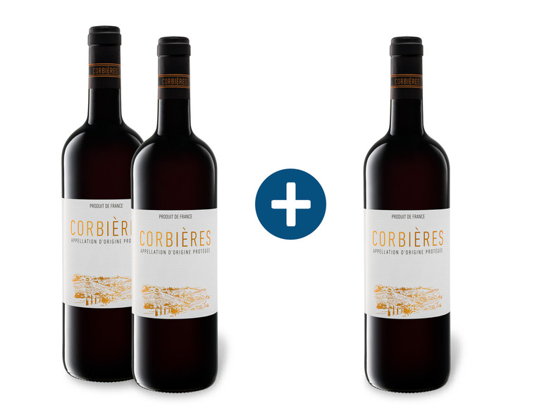 2+1 Paket Corbières AOP trocken, Rotwein