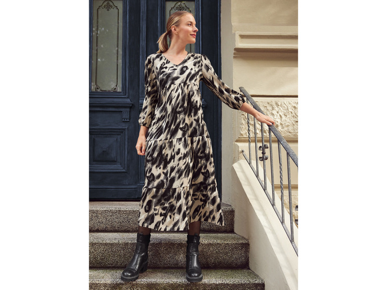 Gehe zu Vollbildansicht: esmara® Damen Midi-Kleid mit modischen Volants - Bild 5