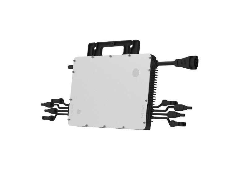 Solarwechselrichter mit MC4-Steckern und Stecker.