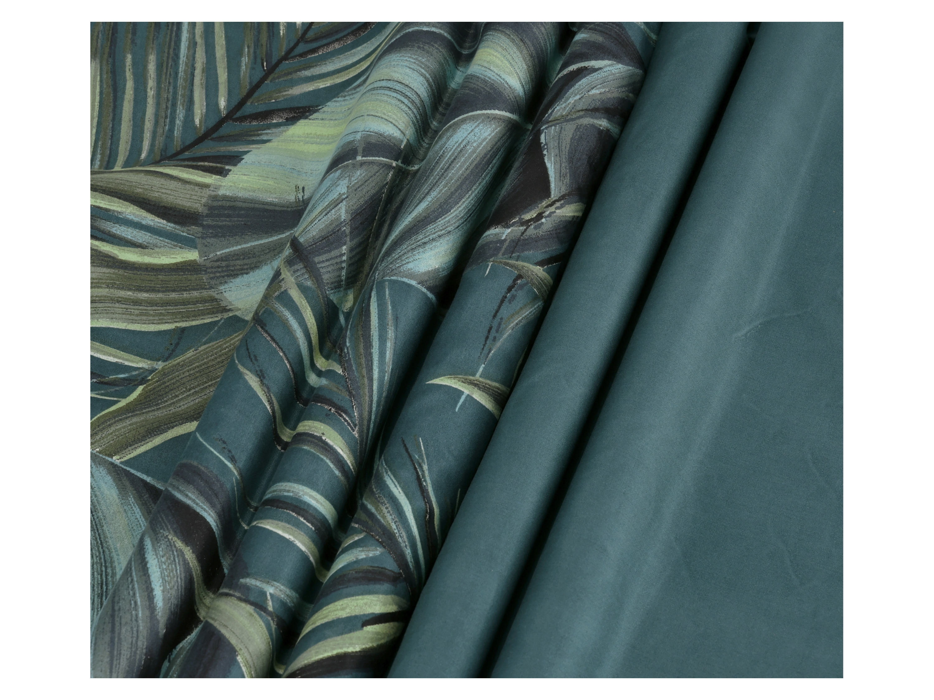 Thumbnail - LIVARNO home Mikrofaser-Satin-Bettwäsche, atmungsaktiv, 200 x 220 cm (Blätter grün)